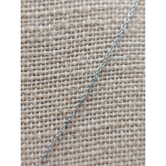 JBD Stainless Steel Wishbone Pendant Necklace SIlver Tone Dainty Signed 17" Long - Picture 6 of 8